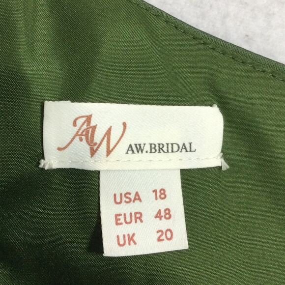 FORMAL PARTY 18 2X Plus Green Olive one shoulder mermaid maxi dress NEW B70 - Picture 6 of 10